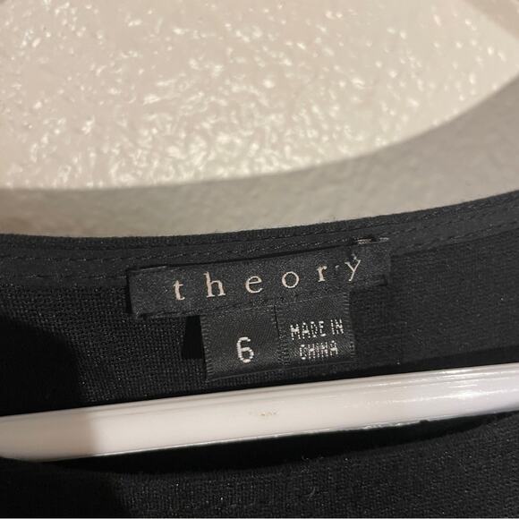 Theory Yeneth Tweed Bottom Sleeveless Mini Dress in Black Size 6 - Picture 5 of 7